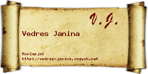 Vedres Janina névjegykártya